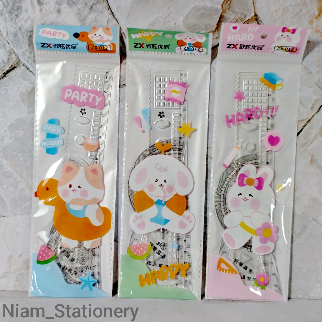 

SATU SET ( 4 PCS ) Penggaris Set 4 in 1 Tipis 20 Cm