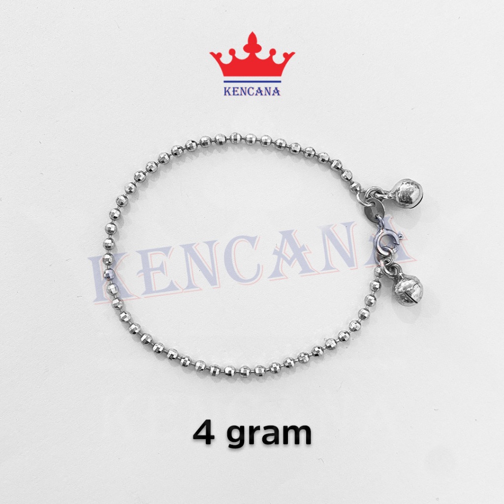 Gelang Perak 925 Asli Gelang Biji Lada Chrome Emas Putih