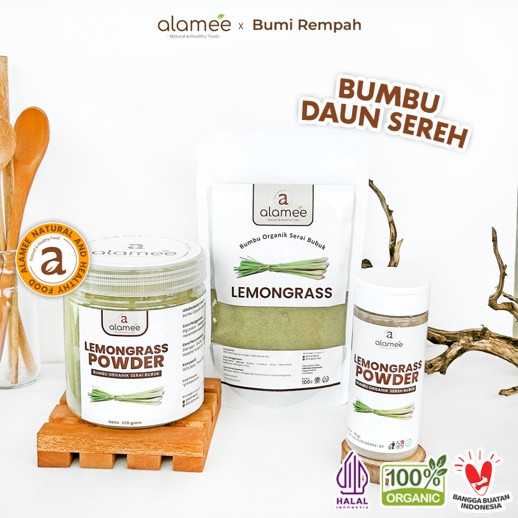 

ALAMEE Sereh Bubuk Lemongrass Powder Bumbu Dapur Organik Serai Murni Asli Tanpa Campuran