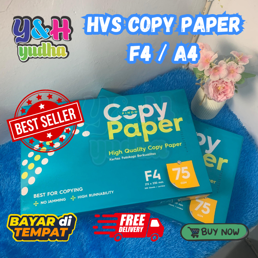 

Jual HVS Putih HVS A4 / HVS F4 Copy Paper 75 Gsm 1 Rim 500 Lembar Termurah Yudha Grafika