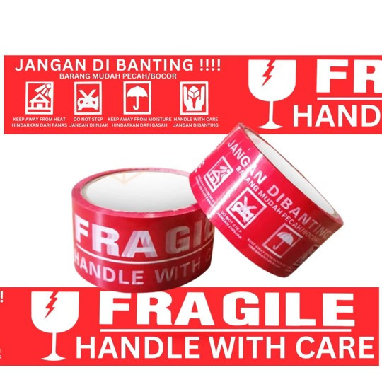 

LAKBAN FRAGILE VIDEO UNBOXING MERAH PUTIH JANGAN DI BANTING 2INCH 50 YARD 2" 50Y 48MM X 50Y MERAH