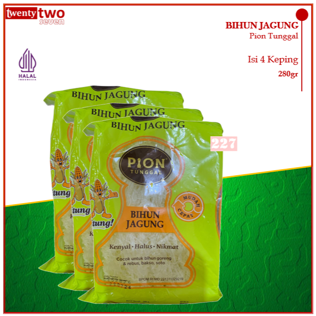 

Pion Tunggal Bihun Mihun Bie Mie Hun Jagung 280gr
