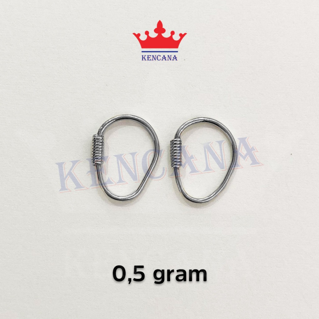 Anting Kenip Knip Anak Bayi Perak Asli Silver 925 Chrome Emas Putih