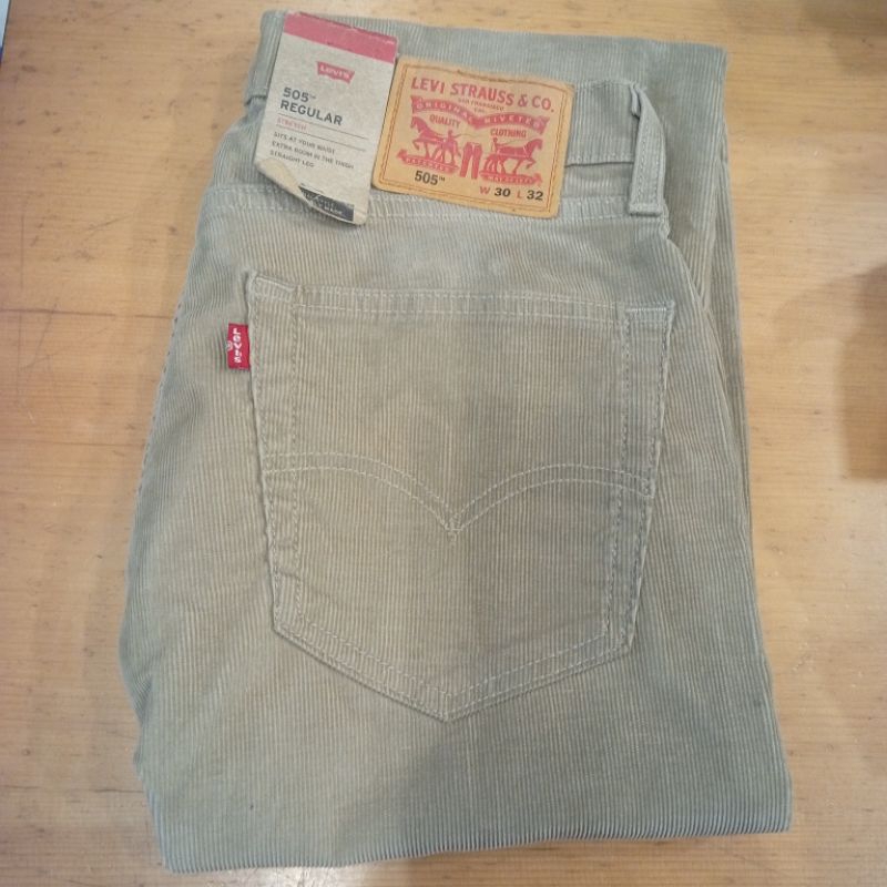 Celana Jeans Pria 505 Original Regular Fit 505-1397 Rinse Timberworlf Corduroy Pants