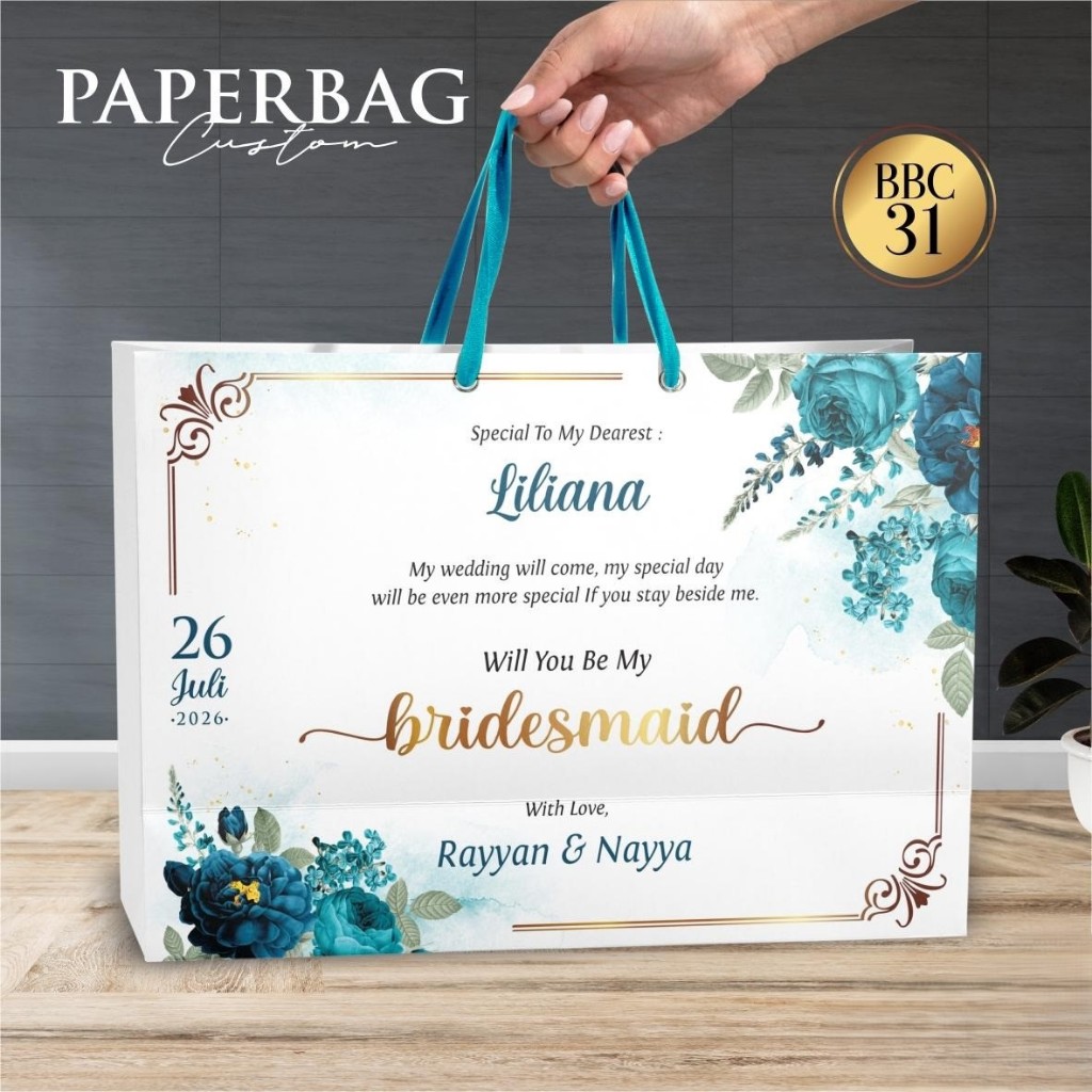 

PAPER BAG BRIDESMAID CUSTOM - TAS BRIDESMAID BAHAN BRIEF CARD - PAPERBAG BBC