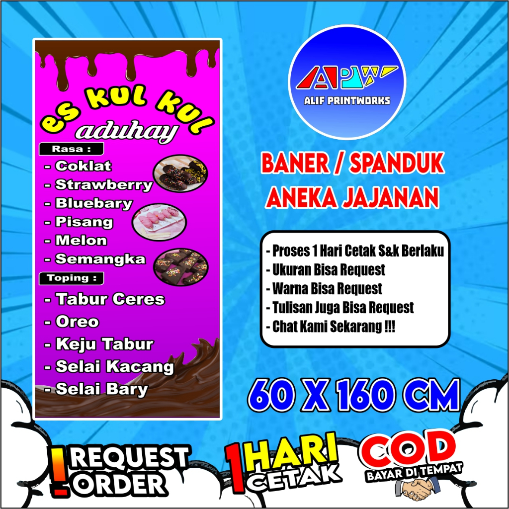 Spanduk Es Kul Kul / Baner Es Kul Kul 60x160cm