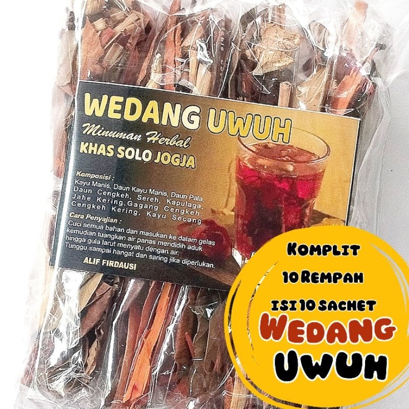 

WEDANG UWUH Komplit 1 Pak (10 sachet) rempah secang kayu manis kapulogo sereh cengkeh daun pala daun kayu manis dauh cengkeh sereh