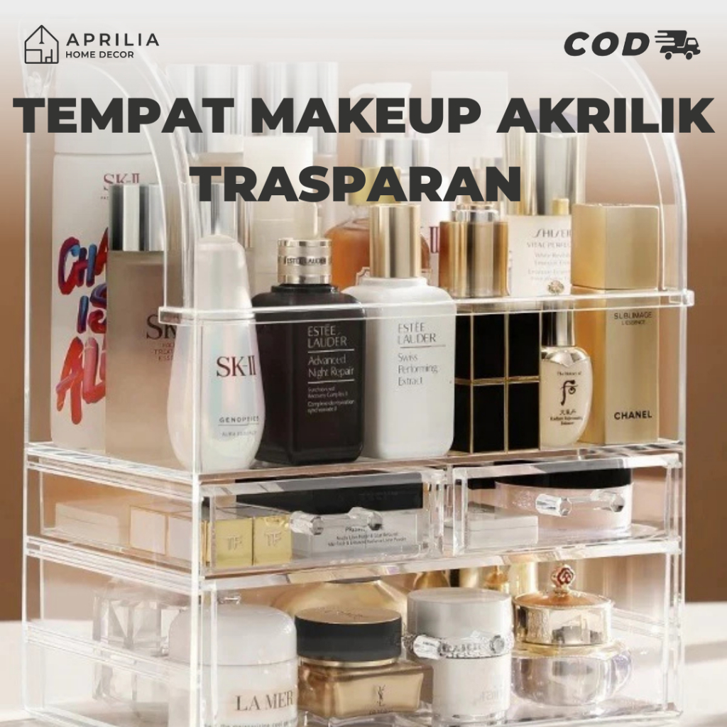 Rak Kosmetik Acrylic / Rak Penyimpanan Kosmetik / Rak Organizer Acrylic Besar / Rak Acrylic Makeup /