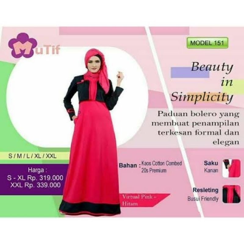 DISKON 50% Gamis Mutif GMS151 Gamis Kaos Wanita Dewasa