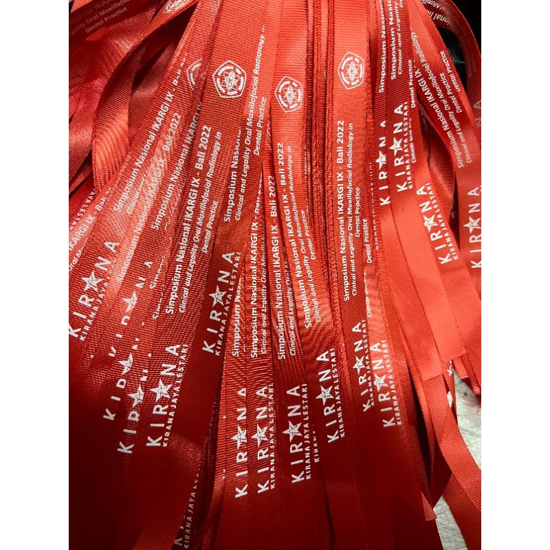 

Sablon Tali Nilon/Lanyard 2CMx90CM Kait&Stopper 2CM , Sablon 1Sisi BAGUS