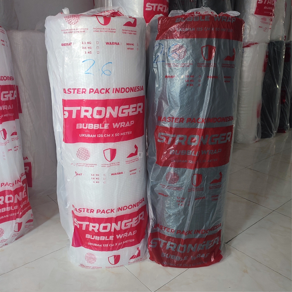 

1 ROLL PLASTIK BUBBLE WRAP PACKING MPI MURAH WARNA HITAM - BENING BERAT 2,6 KG