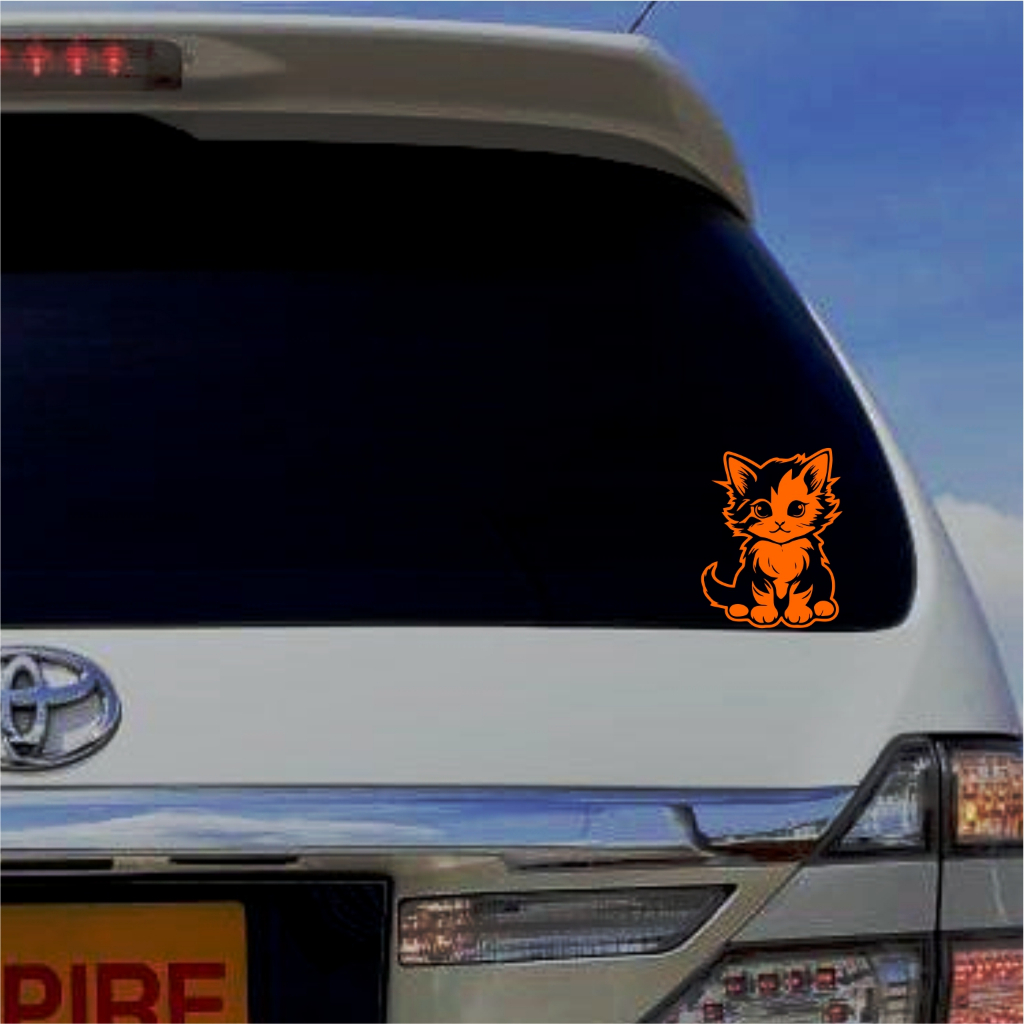 stiker mobil kucing lucu cutting sticker variasi kaca mobil lucu