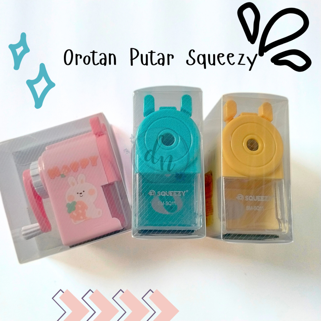 

OROTAN / RAUTAN PUTAR SQUEEZY SERUTAN PENSIL PUTAR MAINAN ANAK