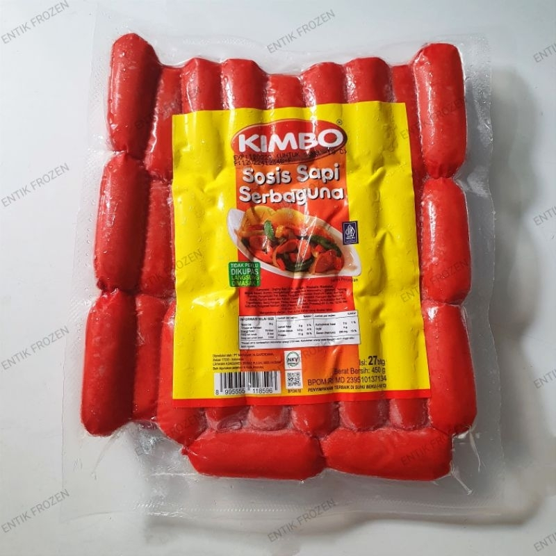 

KIMBO SOSIS SAPI SERBAGUNA 450 GR 27 PCS SOSIS COCKTAIL SAPI MERAH KIMBO