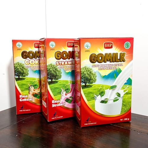 

gomilk susu kambing etawa Rasa Strawberry , Original Dan Coklat 200gr