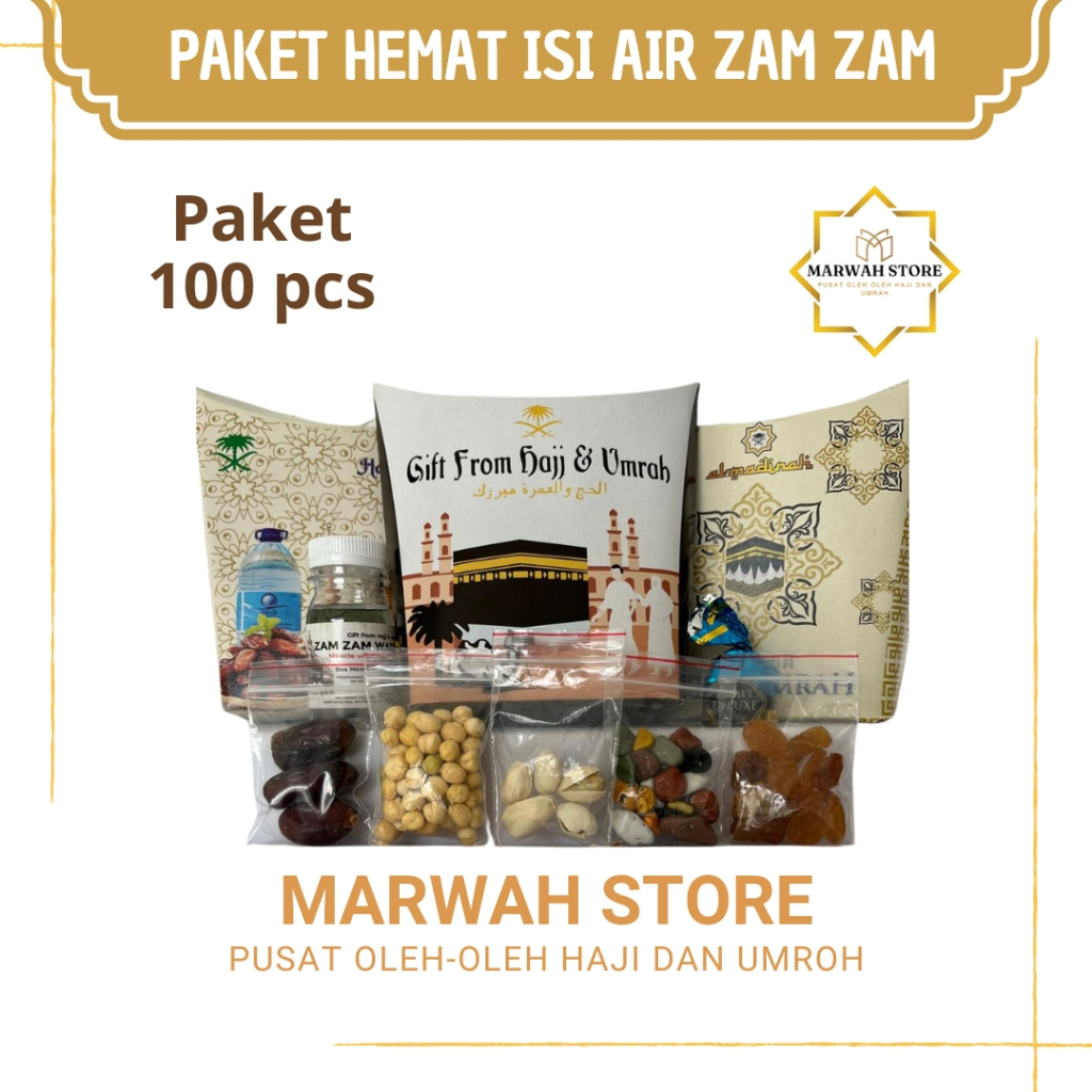 

Oleh-oleh Haji dan Umroh Paket Hemat isi 100 Lengkap Air Zamzam