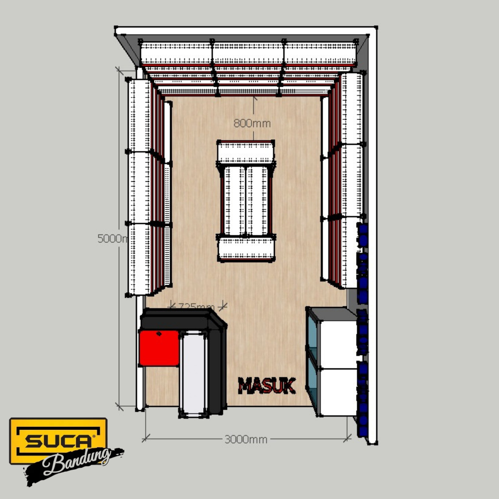 Rak Minimarket Paket Luas 3x5m