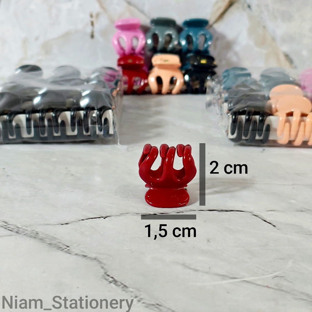 Azka SATU PACK ( 12 PCS x 2.5cm ) Jedai Jepit Rambut Gurita Kecil Jedai Kecil