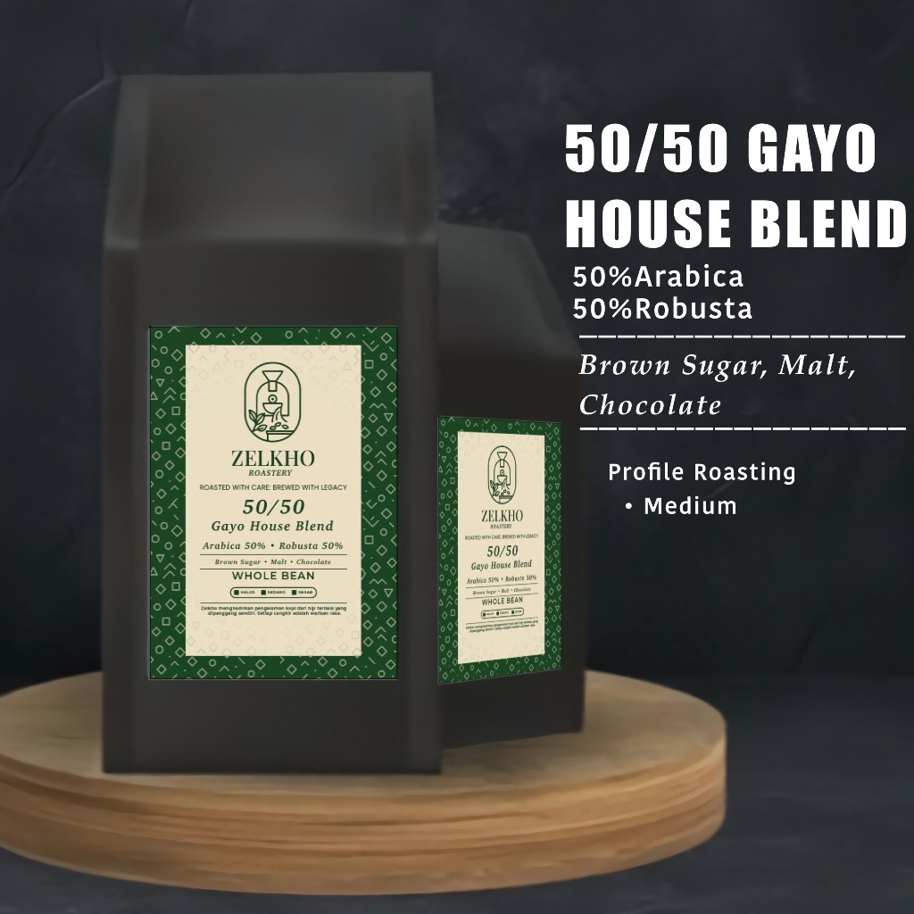 

Kopi GAYO 50/50 Arabica KOMERSIAL Grade BLEND 200gr, 500gr, 1KG Biji Kopi Coffee Beans ZELKHO