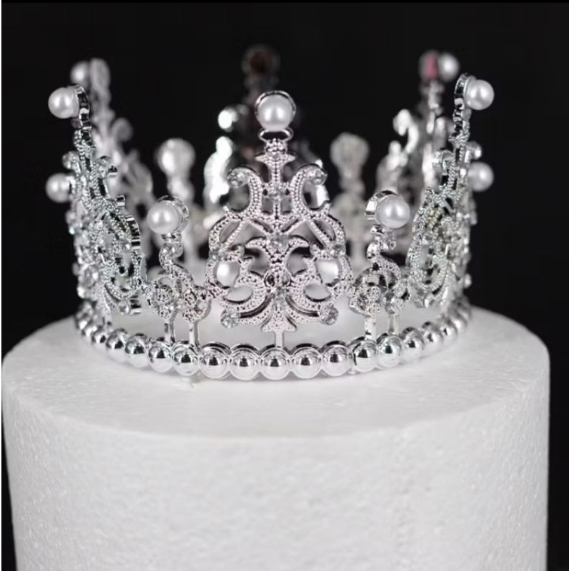 (SIAP KIRIM) Mahkota Diameter 11cm Tinggi 7cm /Topper Kue/Buket Bahan Plastik