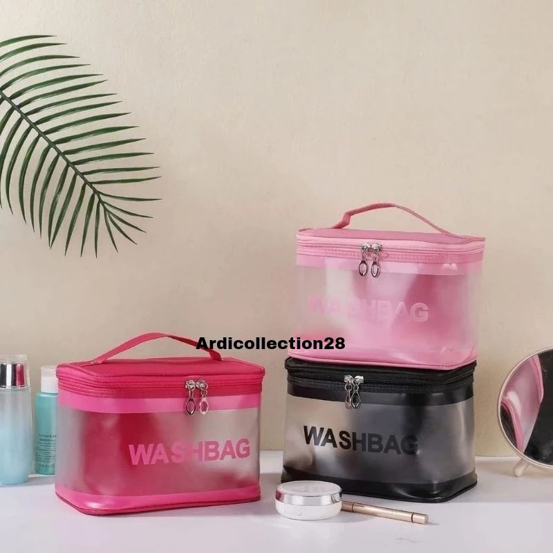 Tas kosmetik mika l pouch make up transparan