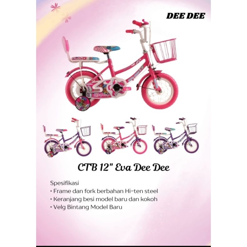 Sepeda 12" Anak Perempuan Ban Busa Eva