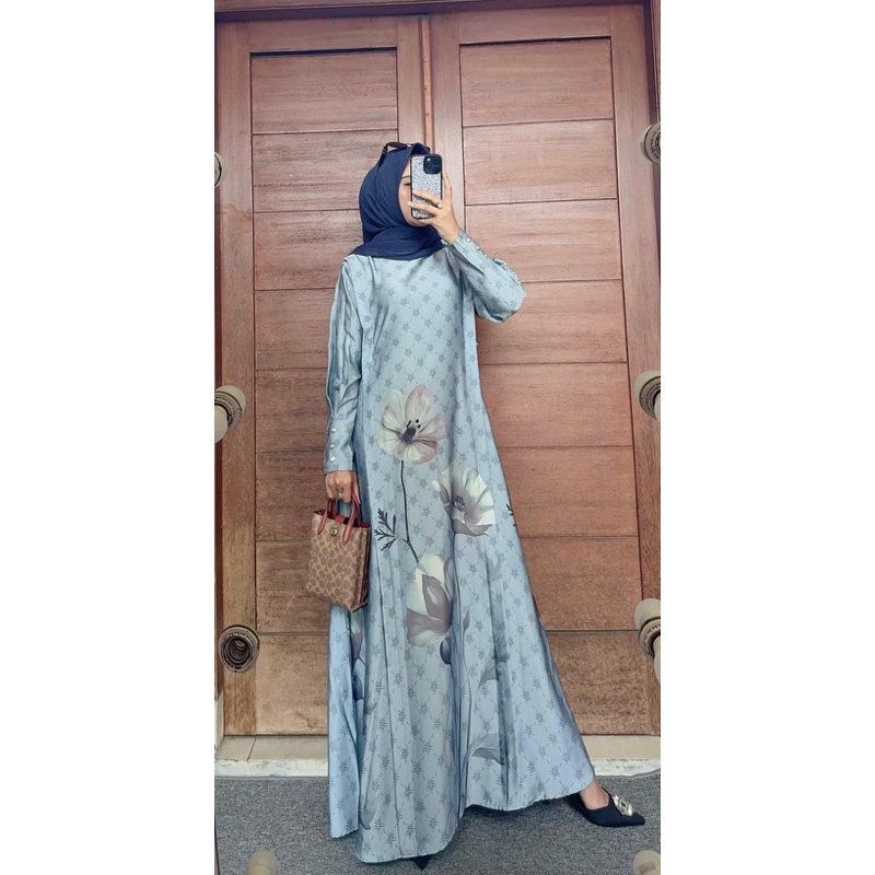 GAMIS ALMAHYRA BIRU MUDA || GAMIS SILK ALMAHYRA