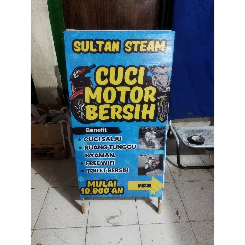 stand banner custom 2 sisi
