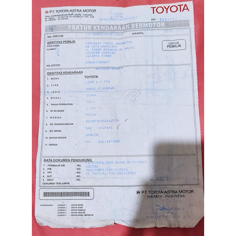 NEW faktur kendaraan [terbaik][terlaris]