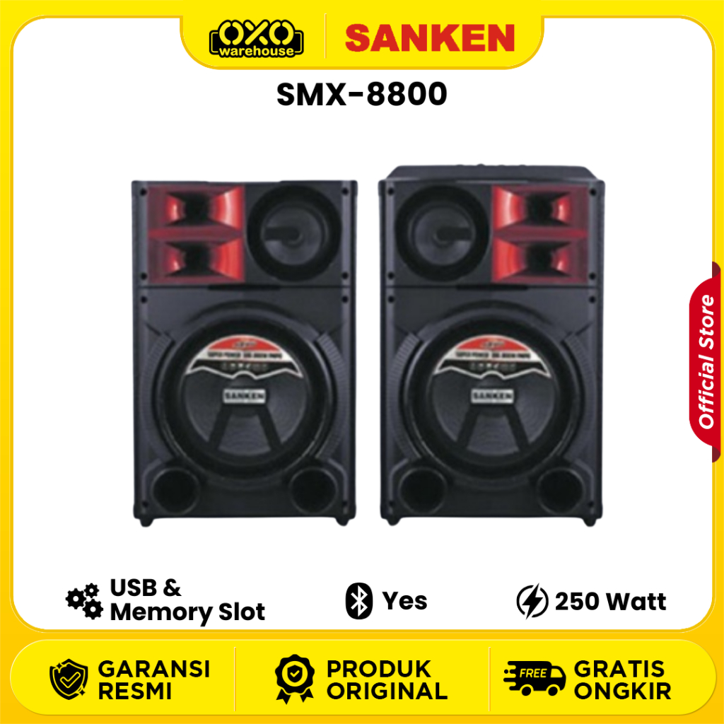 SANKEN Active Speaker SMX-8800 Speaker Bluetooth Portable Wireless Garansi Resmi