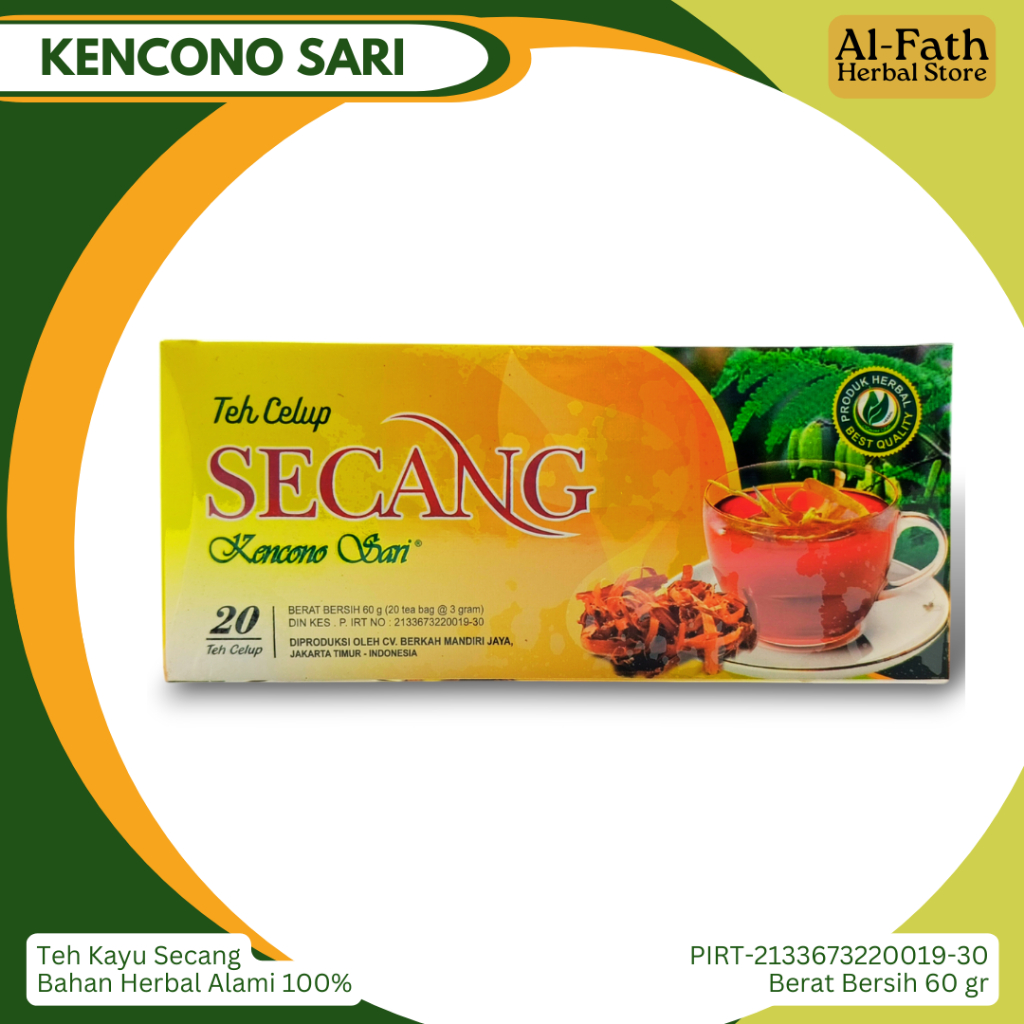 

Teh celup kayu secang merah herbal alami | Teh Celup Secang Kencono Sari
