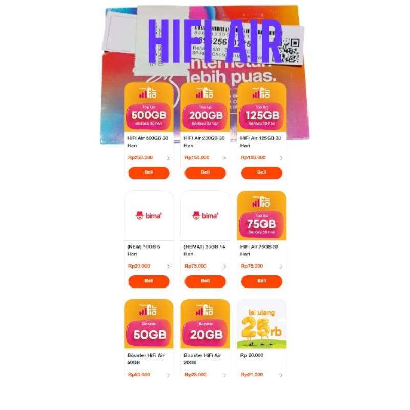kartu sakti murah sim card perdana hifi air tri/indosat
