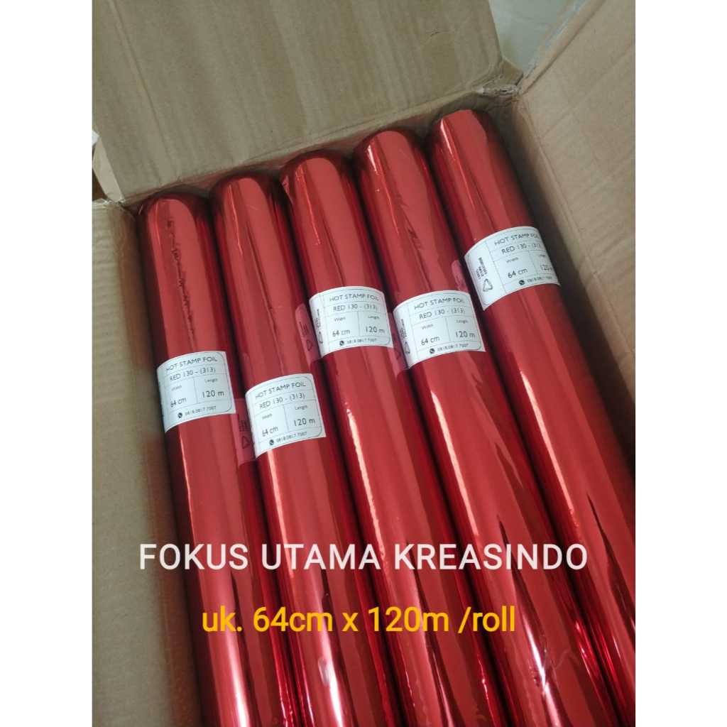 

Hot Stamping Foil Red/ Merah 130 Poly Emboss Hot Print 64cm x 120m