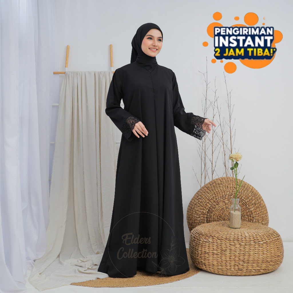 Gamis Ameena Wolfis Premium Dress Syar'i Polos Terbaru Lebaran 2025 Viral Baju Muslim Remaja Mewah