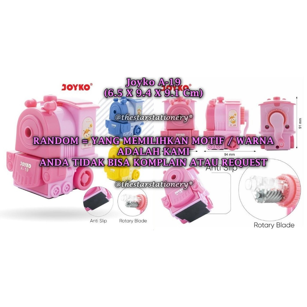 

(1 Biji) GROSIR Rautan Meja Putar JOYKO A-19 Sharpener Rautan Serutan Putar Joyko A-19 (1 Biji)