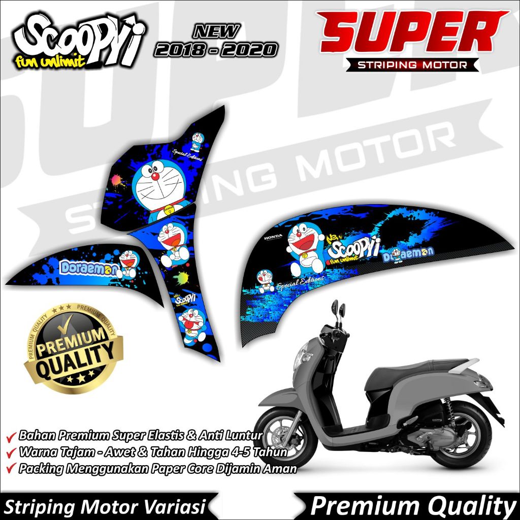Stiker Scoopy New 2018 - 2020 Anti Luntur keren Striping Scoopy New 2018 - 2020 Striping Honda Scoop