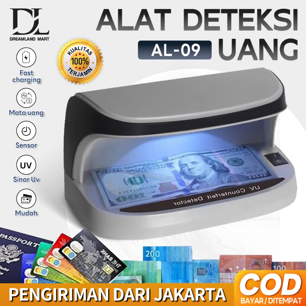 AL-09 Alat Deteksi Uang Palsu Mesin Pendeteksi Fake detektor mata uang - Alat Deteksi Palsu