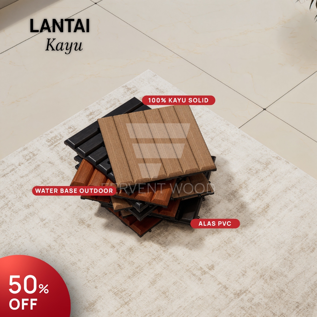 Fervent Wood Lantai Kayu Flooring Decking Tile Ubin Parket Parquet Portable Indoor Outdoor