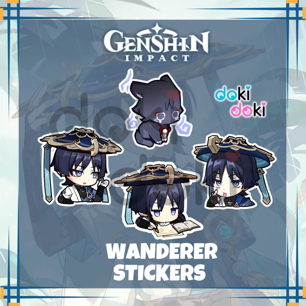 

8 PCS STICKER WANDERER GENSHIN IMPACT STIKER VINYL WATERPROOF