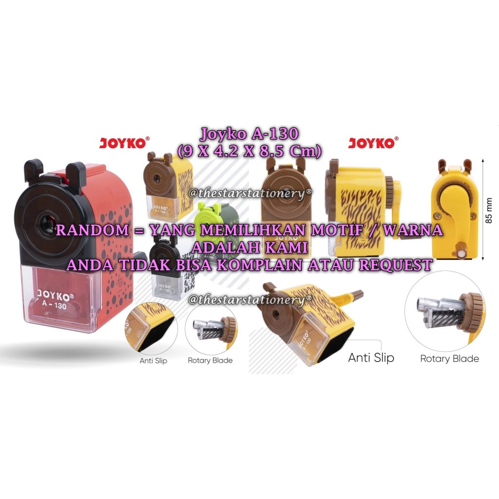 

(1 Biji) GROSIR Rautan Putar JOYKO A-130 Rautan Meja / Rautan Serutan Putar Sharpener Joyko A-130