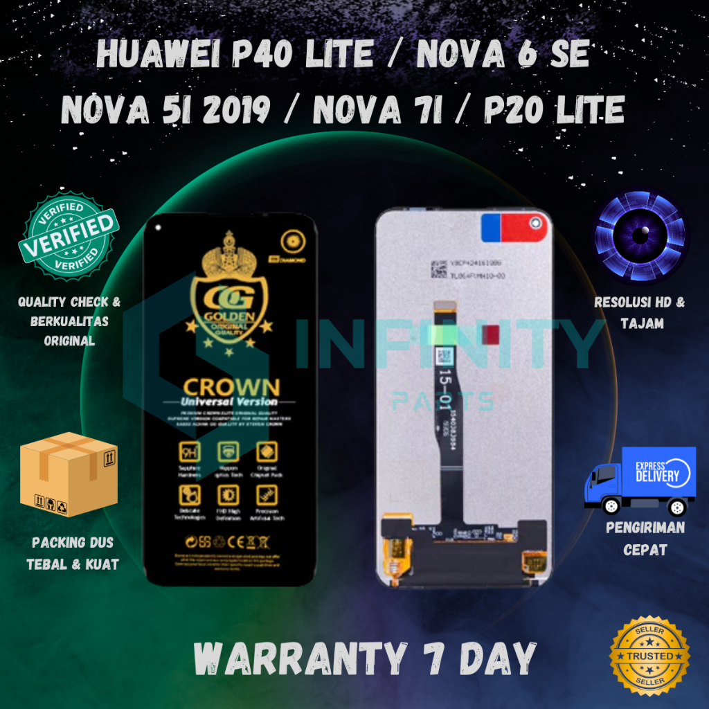 LCD HUAWEI P40 LITE / NOVA 6 SE / NOVA 5i 2019 / NOVA 7i TOUCHSCREEN FULLSET COMPLETE