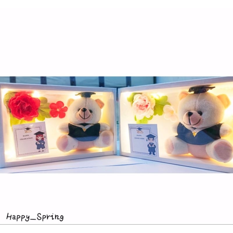 

SPRING Gift Box Honey Bear Flower Bear Exclusive Premium untuk Graduation, Kado Ulang Tahun, Anniversary