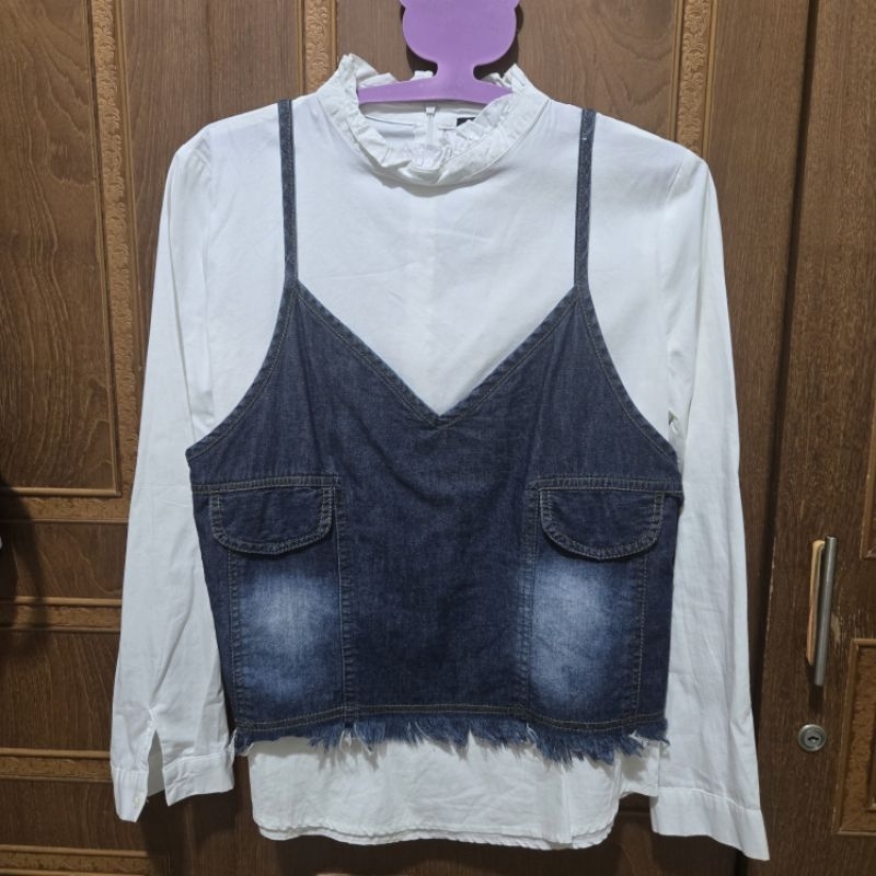 Atasan lengan panjang outer jeans