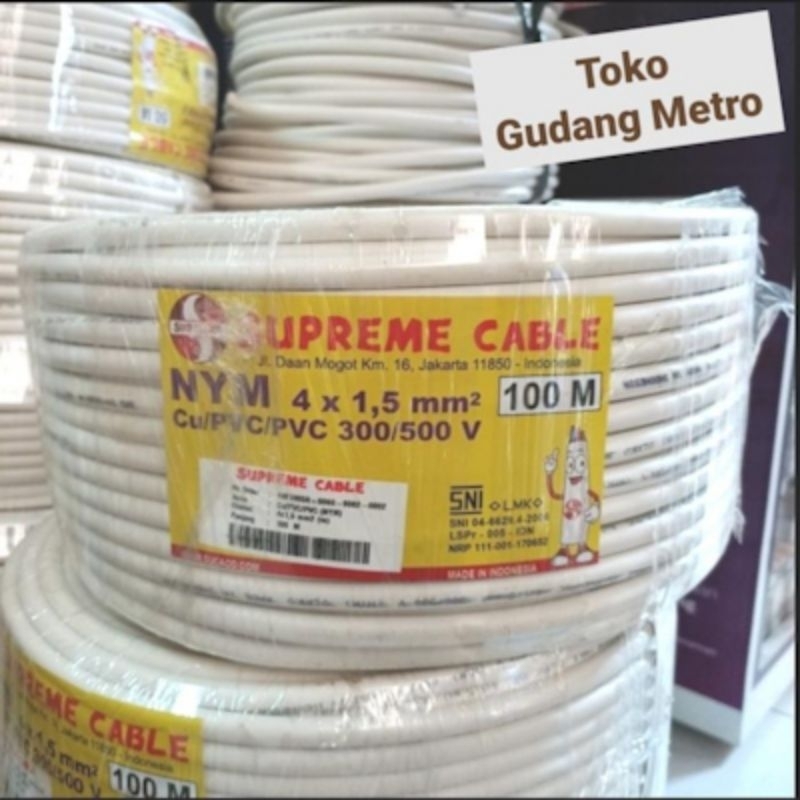 Kabel Listrik/ Supreme/100 METER/4×1.5/Instalasi listrik/