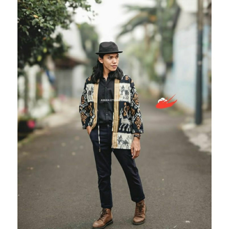 OUTER PRIA TENUN MOTIF SUMBA ETNIK READY STOCK