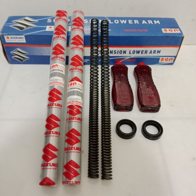 AS SHOCK DEPAN + PER + SIL + OLI SUZUKI SMASH NEW/OLD SHOGUN R 110-125 SEPASANG ORI