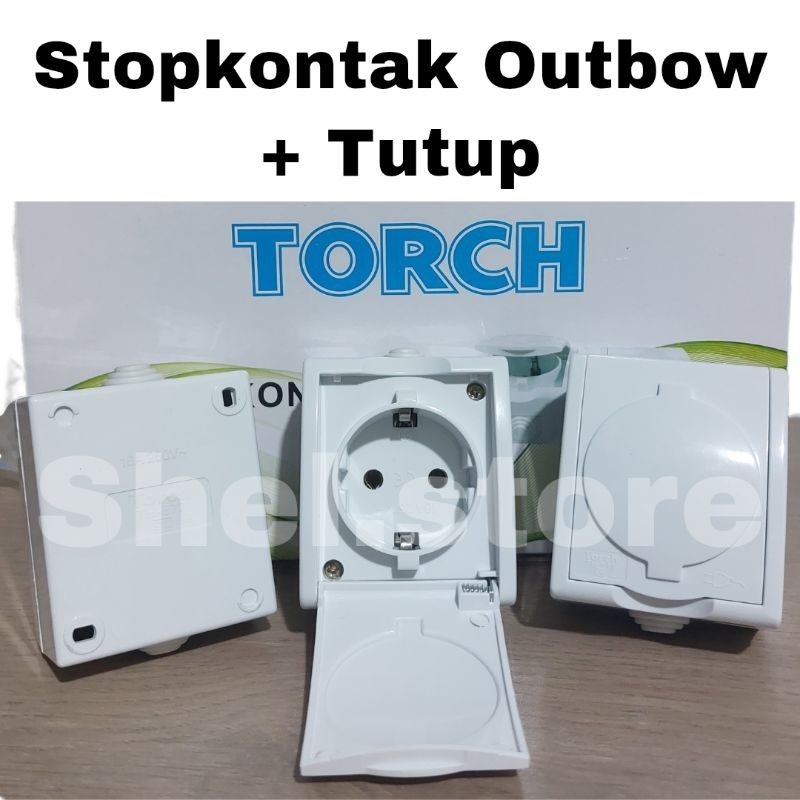 TORCH Stopkontak Listrik Outbow 1 Lubang + Tutup Outdoor Waterproof | Stopkontak Tutup OB Outbow Ant