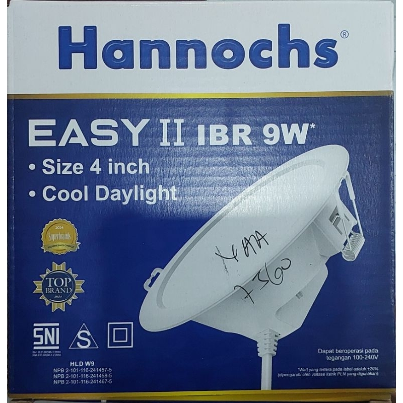 lampu donlet easy hannochs 9wat bulat.lampu hannochs 9wat