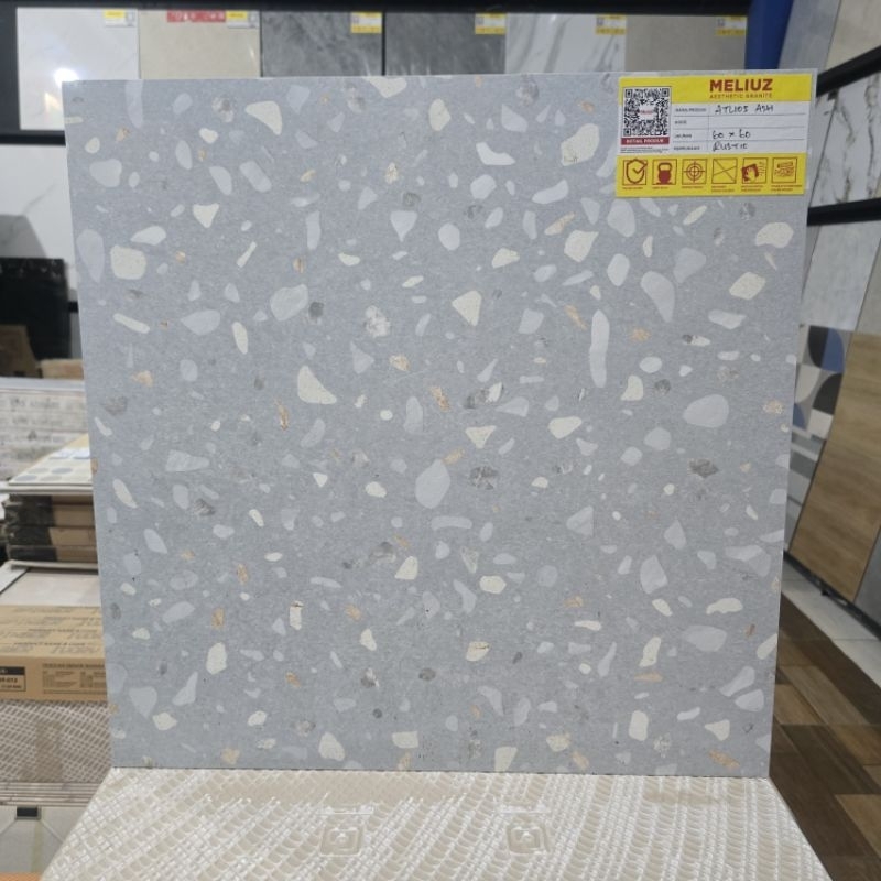 Granit Rustic Terrazzo Kasar Anti Slip 60x60 RUSTIC ATLIOS ASH