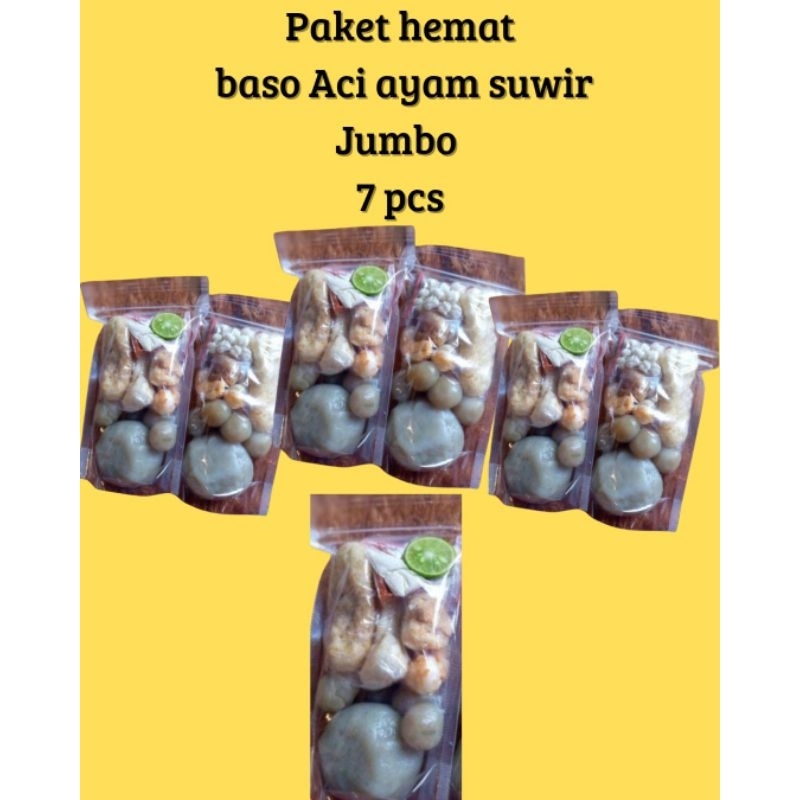 

paket hemat baso aci ayam suwir jumbo 7 bungkus